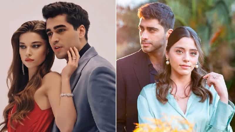 Afra Saraçoğlu and Mert Ramazan Demir from Yali Capkini series, Sila Turkoglu and Dogukan Güngör in Kızılcık Sherbet drama dizi
