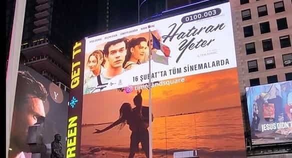 Romantic film Hatıran Yeter (2023) Trailer Debuts in Times Square